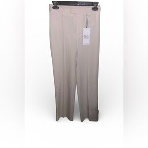 Stradivarius Women’s Dress Pants High Waist Slim Straight Leg Size 2 NWT Cream